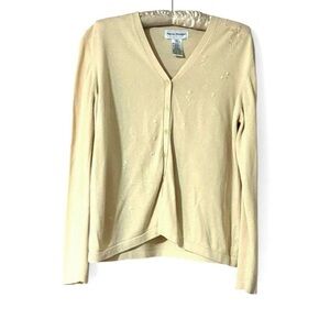 Pastel Yellow Vintage Rene Rowan Button Front Cardigan